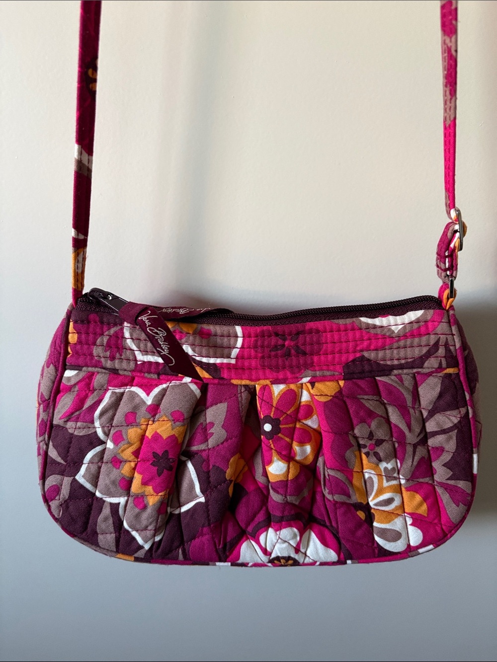 Vera Bradley Pink Floral Quilted Mini Crossbody